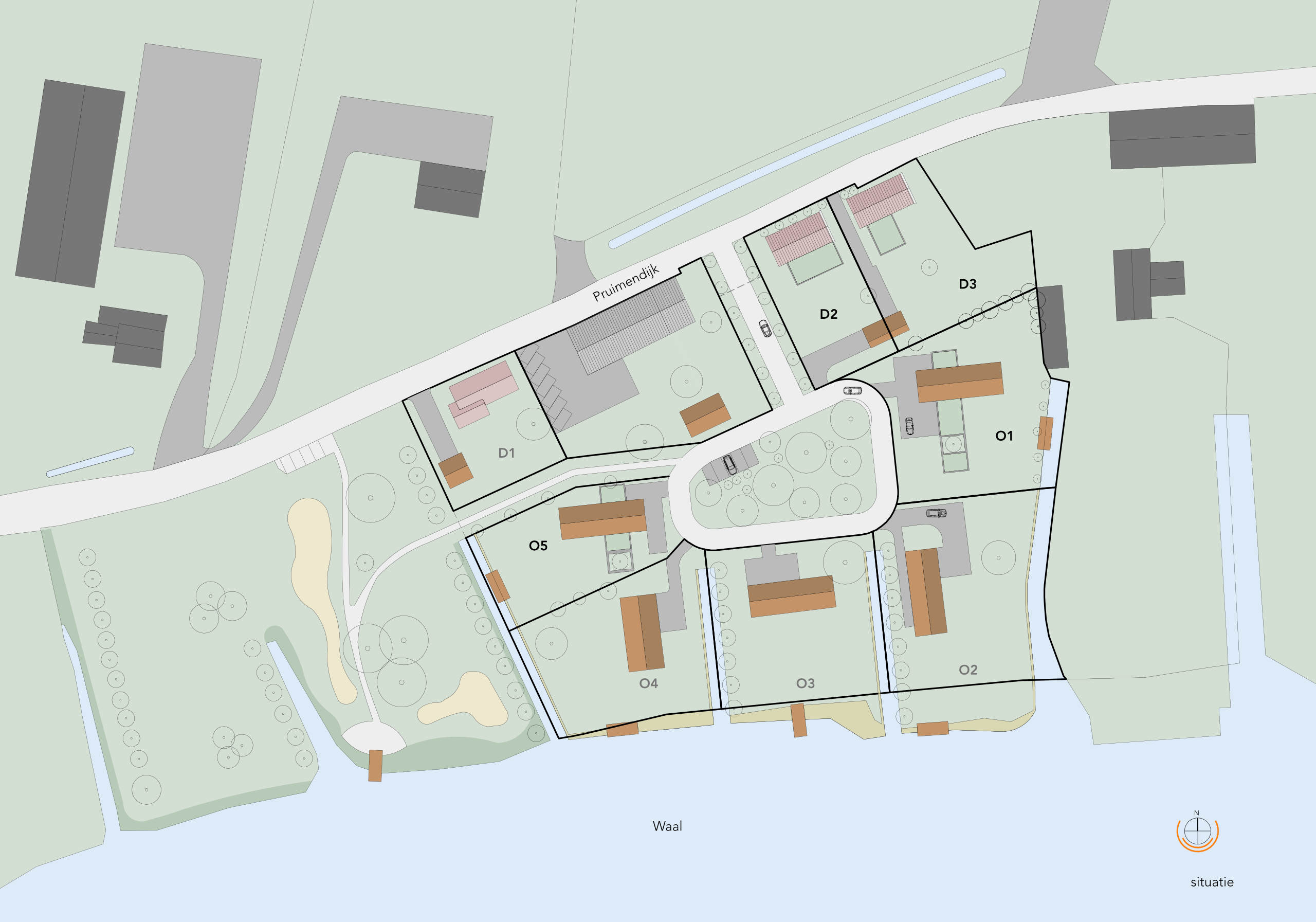 Overzicht van de kavels van Hof van Waelsicht. Afbeelding: bdba